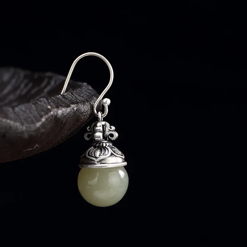 Серебряные серьги из чистого серебра S925 пробы с инкрустацией в античном стиле из натурального нефрита с белыми нефритовыми бусинами женски...
Серебряные серьги из чистого серебра S925 пробы с инкрустацией в античном стиле из натурального нефрита с белыми нефритовыми бусинами женски...