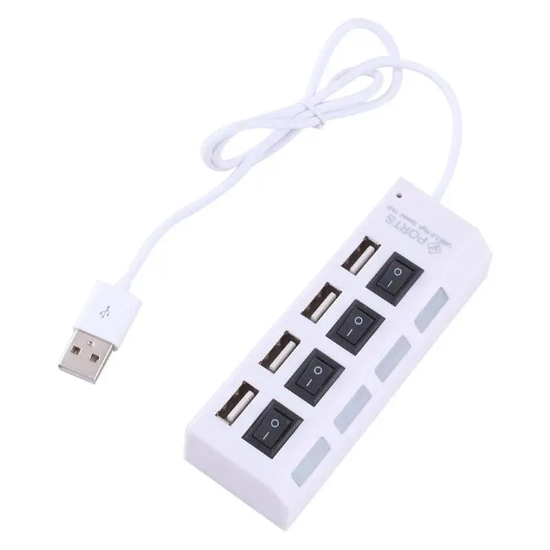 Порт able Переключатель ВКЛ/ВЫКЛ 4 порта USB 2 0 HUB высокоскоростной 480 Мбит/с