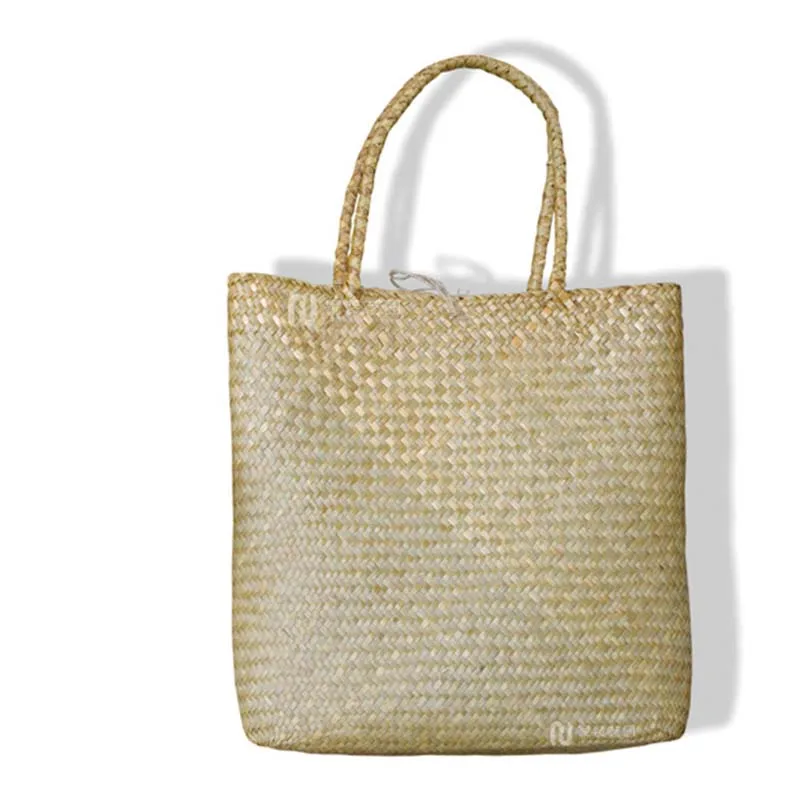 WHISM сумки на плечо из ротанга соломы женские вязаные корзины ручной работы для