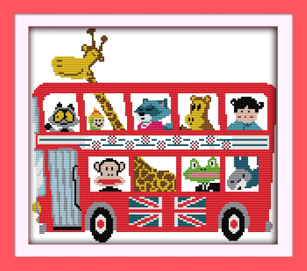 Animal bus cross stitch kit cartoon monkey stitching aida 14ct 11st pattern printed embroidery DIY handmade needlework
Animal bus cross stitch kit cartoon monkey stitching aida 14ct 11st pattern printed embroidery DIY handmade needlework