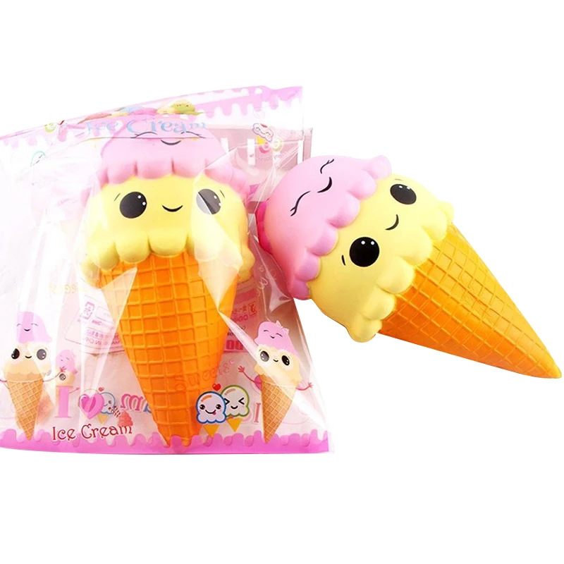

Squishy ice Cream Cone Jumbo 18cm Slow Rising Soft Squishes Lovely Phone Straps Toys Stress Relief Toy Phone Decor Gift