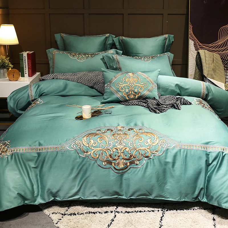 Luxury green Solid 100S Egyptian cotton Embroidery Bedding sets Queen King Royal Duvet cover Bed sheet set Pillowcases 4/6pcs
Luxury green Solid 100S Egyptian cotton Embroidery Bedding sets Queen King Royal Duvet cover Bed sheet set Pillowcases 4/6pcs