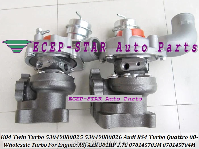 Free Ship K04 Twin Turbo 53049880025 53049880026 53049700025 53049700026 Turbine K04-025 K04-026 For Audi RS4 ASJ AZR 381HP 2.7L
Free Ship K04 Twin Turbo 53049880025 53049880026 53049700025 53049700026 Turbine K04-025 K04-026 For Audi RS4 ASJ AZR 381HP 2.7L