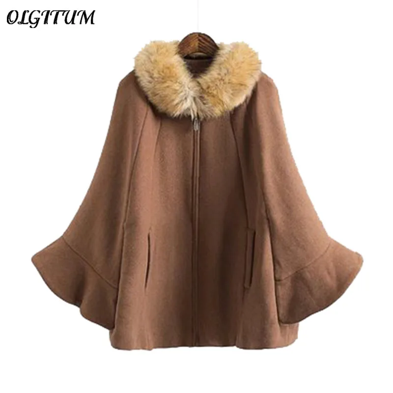 Autumn/winter new women casual parka bat sleeve woolen jacket with fur collar jacket coat thicken warm Woolen coat loose outwear
Autumn/winter new women casual parka bat sleeve woolen jacket with fur collar jacket coat thicken warm Woolen coat loose outwear