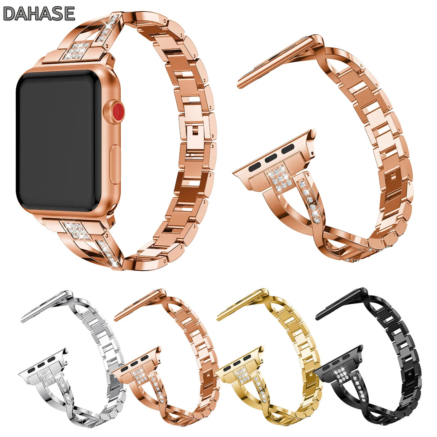 Bling Diamond Stainless Steel Watch Bracelet for Apple Watch Band 38mm 42mm X Metal Chain Strap for iWatch Series 1/2/3
Bling Diamond Stainless Steel Watch Bracelet for Apple Watch Band 38mm 42mm X Metal Chain Strap for iWatch Series 1/2/3