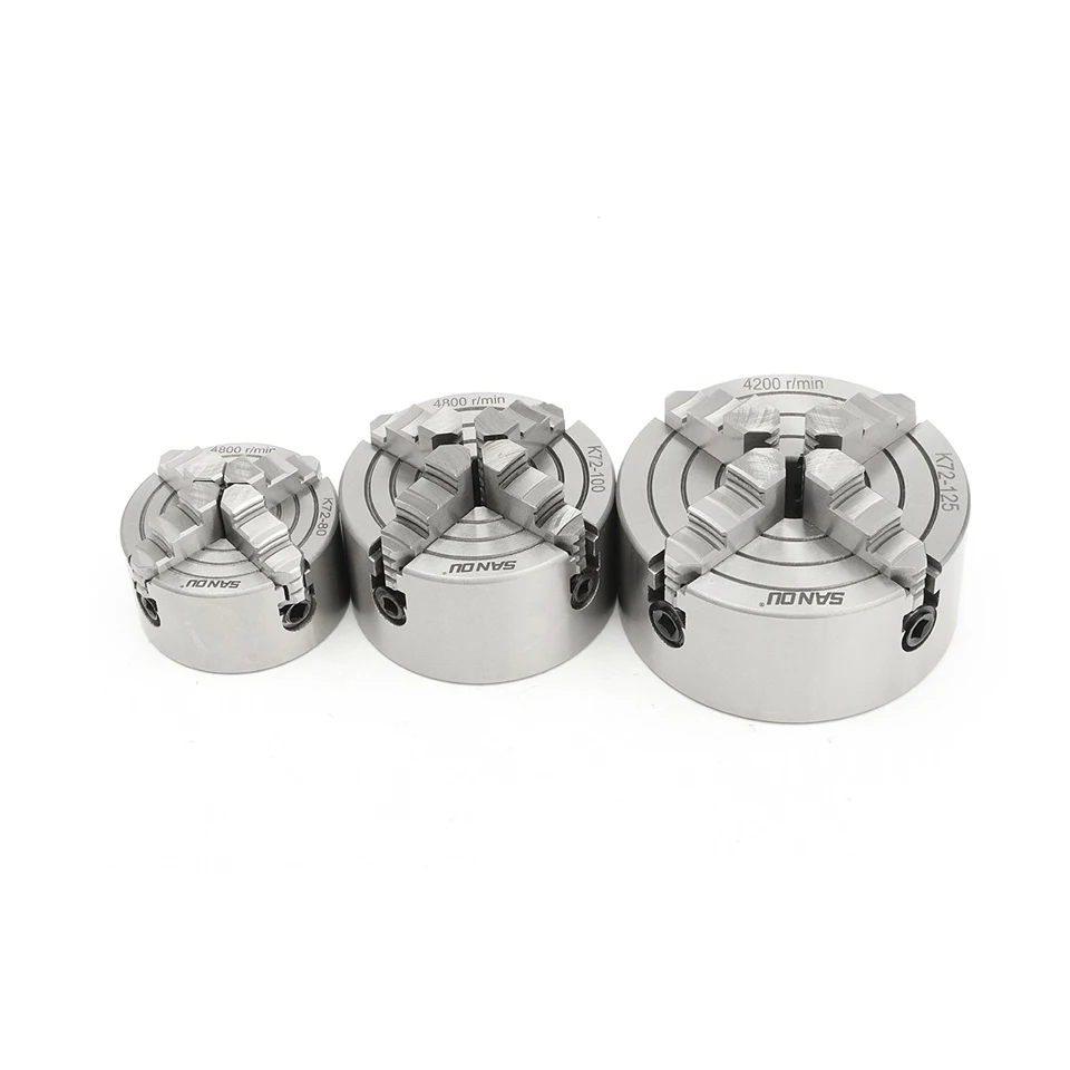 K72-160 Mini Lathe Chuck Manual Drill 4 Jaw Self Centering Hardened Steel For CNC Milling Machine With Wrench Screws | Инструменты