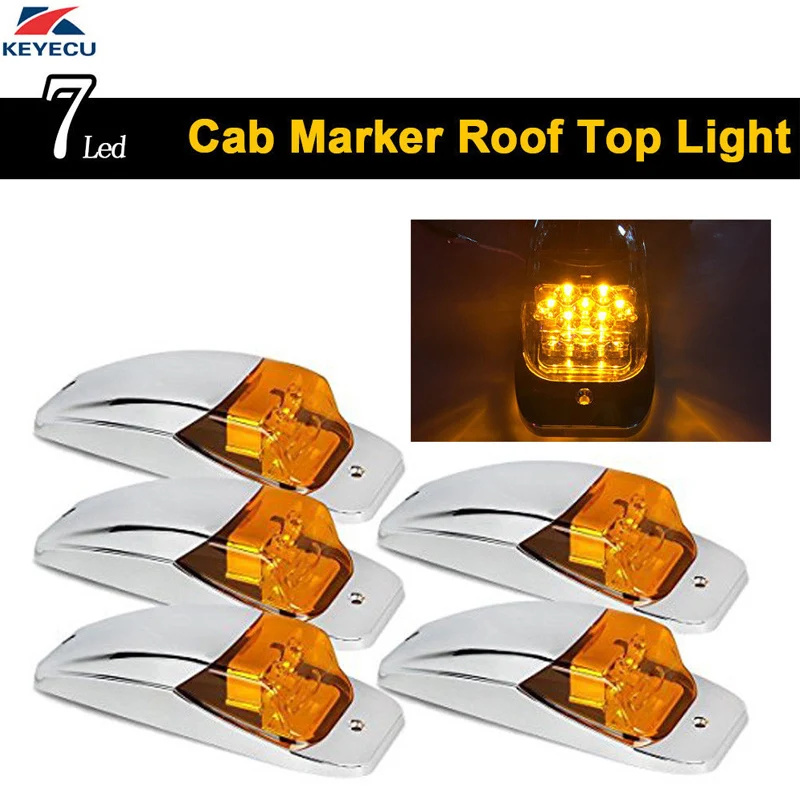 KEYECU 5x 7Led Янтарные линзы янтарные светодиодные фары для крыши кабины хромированный свет для Kenworth Peterbilt Freightliner Mack
KEYECU 5x 7Led Янтарные линзы янтарные светодиодные фары для крыши кабины хромированный свет для Kenworth Peterbilt Freightliner Mack