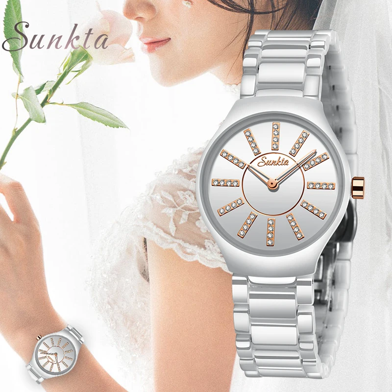 SUNKTA New Quartz Women Watches Ladies Fashion Casual Waterproof Watch Women Ceramic Bracelet watch Girl clock Relogio Feminino
SUNKTA New Quartz Women Watches Ladies Fashion Casual Waterproof Watch Women Ceramic Bracelet watch Girl clock Relogio Feminino
