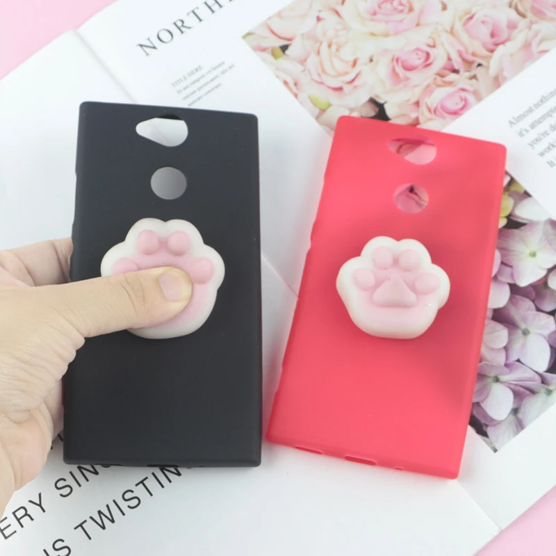 3D мягкие игрушки милый кот Чехол для Sony Xperia 1 девочек от 5 до 8 лет 10 20 E5 E6 L1 L2 L3 L4 XA1 XA2