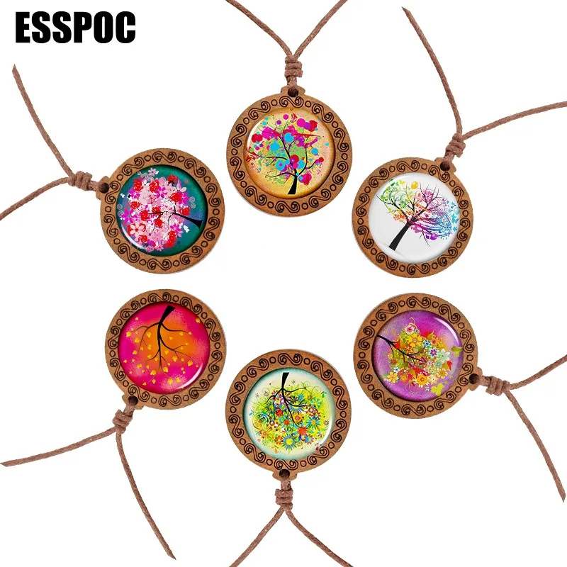 Hot Sale Life Tree Necklace Nature Art Tree of Life Glass Wooden Pendant Rope Necklace for Women Christmas Gifts
Hot Sale Life Tree Necklace Nature Art Tree of Life Glass Wooden Pendant Rope Necklace for Women Christmas Gifts