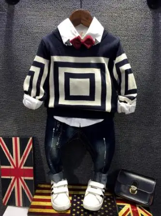 Autumn winter Children Boys Cotton ClothesToddler Fashion Clothing Sets Baby Track suits Kids Knit sweater+shirt+jeans 3pcs/Sets
Autumn winter Children Boys Cotton ClothesToddler Fashion Clothing Sets Baby Track suits Kids Knit sweater+shirt+jeans 3pcs/Sets
