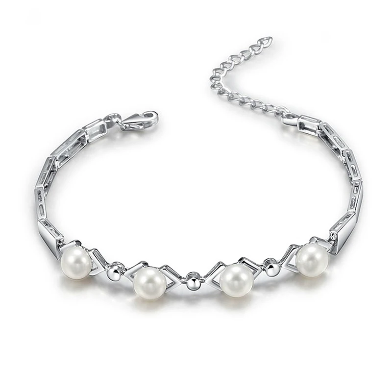 

Sinya AAA Freshwater Pearls Best Gift 925 Pure Solid Silver Bracelet for Women Mother Girls