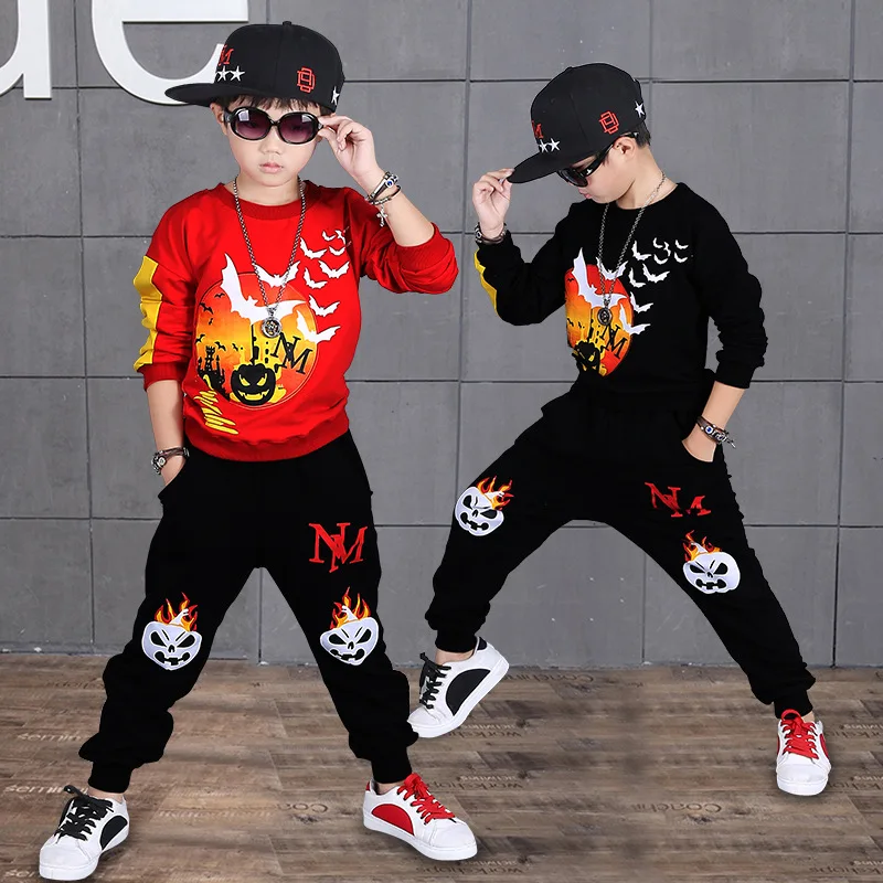 Hip Hop Boy Cartoon Halloween Pumpkin Pattern Clothes Suits Casual Clothing Sets Children Suit Sweatshirts+Sports Pants Kids Set
Hip Hop Boy Cartoon Halloween Pumpkin Pattern Clothes Suits Casual Clothing Sets Children Suit Sweatshirts+Sports Pants Kids Set