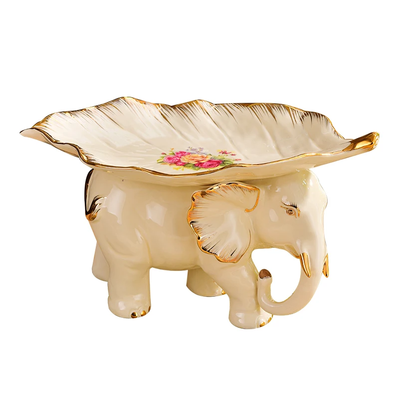 European luxury decoration decoration living room set fruit tea table home modern elephant ceramic fruit plate
European luxury decoration decoration living room set fruit tea table home modern elephant ceramic fruit plate