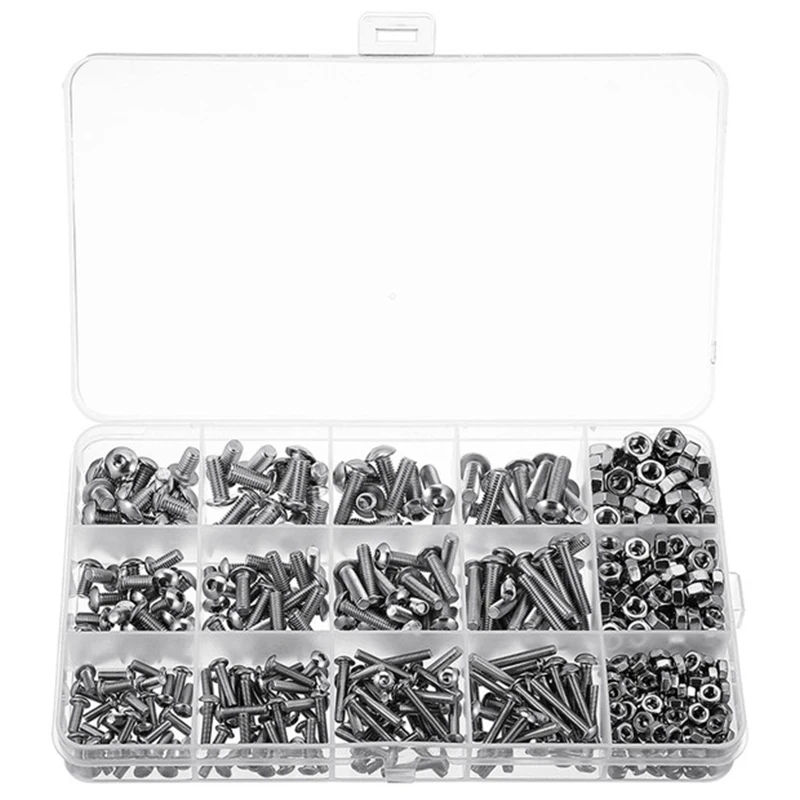 Hot 515Pcs Mxsh4 M3/M4/M5 Stainless Steel Machine Screws And Nut Kits Hex Socket Button Head Cap Bolts Screws With Nuts A
Hot 515Pcs Mxsh4 M3/M4/M5 Stainless Steel Machine Screws And Nut Kits Hex Socket Button Head Cap Bolts Screws With Nuts A