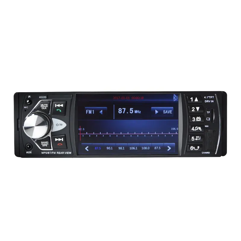 Автомагнитола Авто аудио стерео 4 1 дюймов Din FM Bluetooth 12 В Поддержка камеры заднего