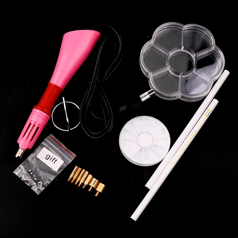 Rapid Heating Up Hotfix Wand Pink Hot Fix Rhinestone Applicator&2pcs Pencil&7 Cells&Round Triangle Box DIY Tools Set
Rapid Heating Up Hotfix Wand Pink Hot Fix Rhinestone Applicator&2pcs Pencil&7 Cells&Round Triangle Box DIY Tools Set
