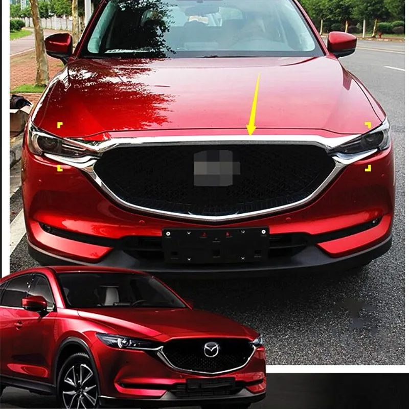Для mazda CX 5 2017 2018 передняя решетка капота Крышка двигателя отделка красный ABS