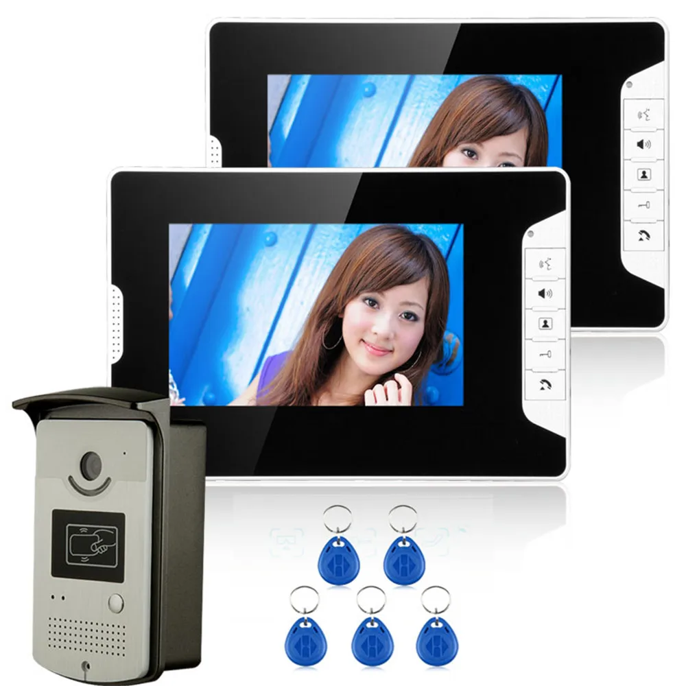 MAOTEWANG 7 "цветная система видеодомофона с 1 белым монитором 2 RFID кардридер HD дверной звонок 1000TVL камера
MAOTEWANG 7 "цветная система видеодомофона с 1 белым монитором 2 RFID кардридер HD дверной звонок 1000TVL камера