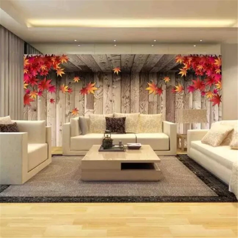 wellyu papel de parede Custom wallpaper 3D photo murals stereo maple TV background wall living room bedroom 3d mural | Обустройство