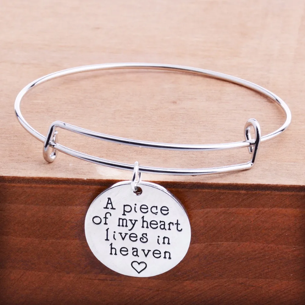 Bespmosp 12pcs/Lot Hot A Piece Of My Heart Lives In Heaven Trendy Bangle Charm Bracelet Women Romantic Jewelry Wholesale Fashion
Bespmosp 12pcs/Lot Hot A Piece Of My Heart Lives In Heaven Trendy Bangle Charm Bracelet Women Romantic Jewelry Wholesale Fashion