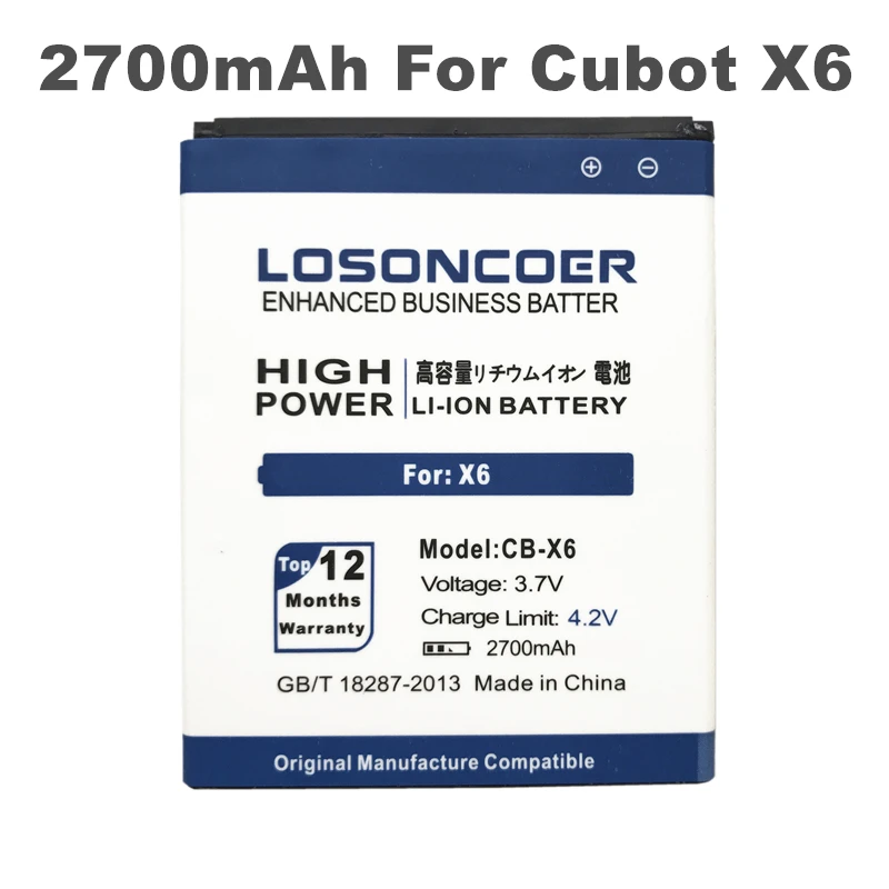 LOSONCOER новый 2700mAh для Cubot X6 аккумулятор высокого качества + в наличии|2700mah|cubot x6 |