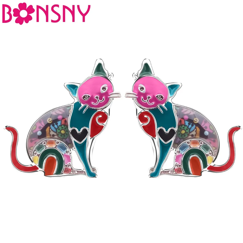 Bonsny Enamel Alloy Smile Elegant Kitten Cat Earrings Stud French Clip Fashion Animal Jewelry For Girls Women Ladies Decoration
Bonsny Enamel Alloy Smile Elegant Kitten Cat Earrings Stud French Clip Fashion Animal Jewelry For Girls Women Ladies Decoration