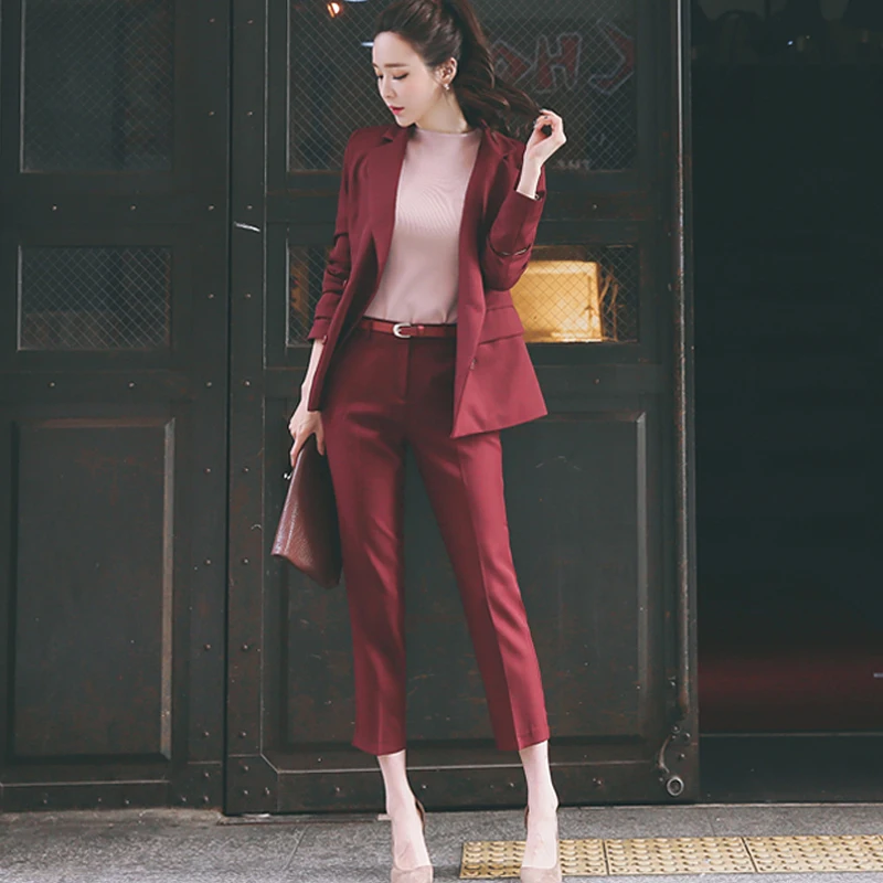 Fashion Two Pieces Sets Lapel Double Breasted Jacket and Slim Pant Suits Women Blazer Suits Office Ladies Outfits Business Set
Fashion Two Pieces Sets Lapel Double Breasted Jacket and Slim Pant Suits Women Blazer Suits Office Ladies Outfits Business Set