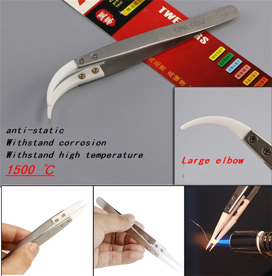 1pcs/set Anti-Static nonmagnetic High temperature resistance Ceramic Tweezers stainless steel tweezers Removable Heat Resistant
1pcs/set Anti-Static nonmagnetic High temperature resistance Ceramic Tweezers stainless steel tweezers Removable Heat Resistant