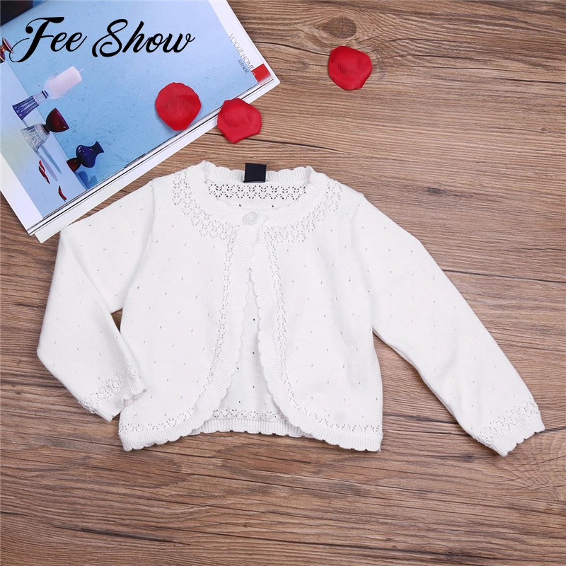 White Infantil Baby Girls Long Sleeve Lace Flower One Button Closure Knit Bolero Shrug Short Warm Spring Weeding Outside Sweater
White Infantil Baby Girls Long Sleeve Lace Flower One Button Closure Knit Bolero Shrug Short Warm Spring Weeding Outside Sweater