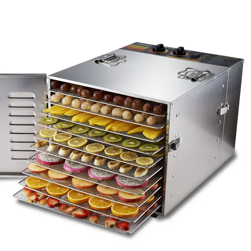 Сушилка для фруктов из нержавеющей стали 1000 Вт 10 слоев 60 л 22 кг|food dryer fruit dryer|food