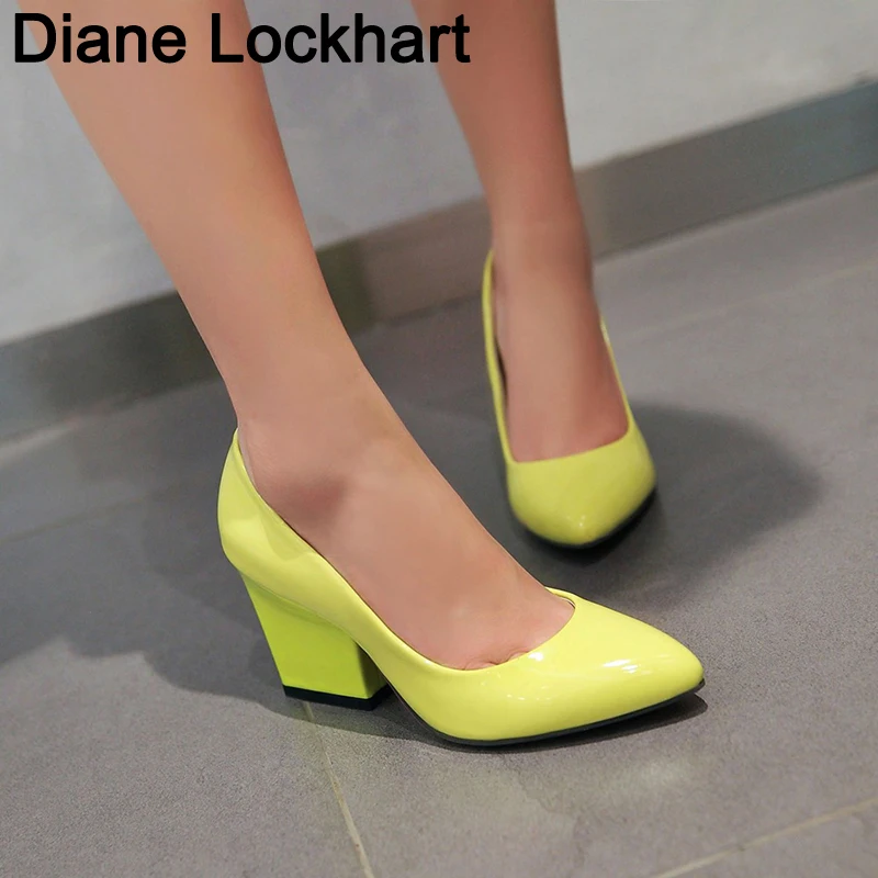 Concise Office Pumps Patent Leather Autumn Slip-on Spring Black Yellow High Heels Ladies Dress Shoes Women zapatos de mujer
Concise Office Pumps Patent Leather Autumn Slip-on Spring Black Yellow High Heels Ladies Dress Shoes Women zapatos de mujer