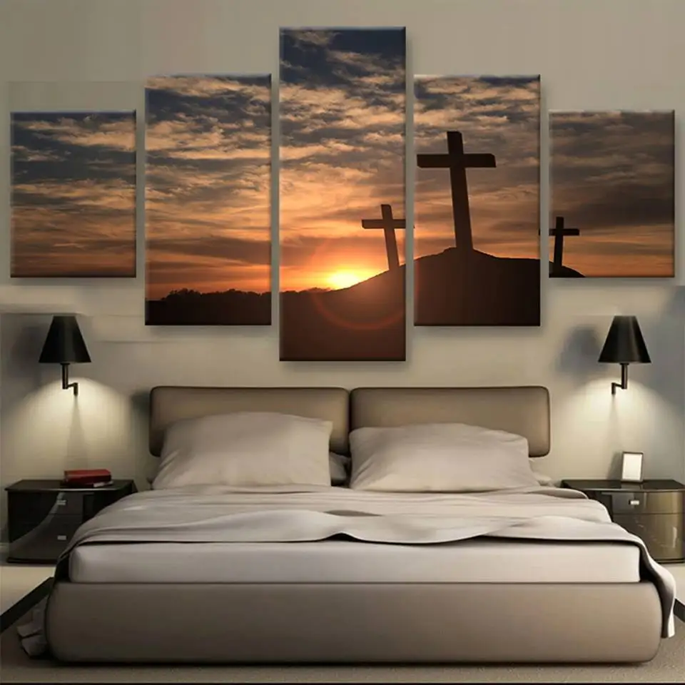 5 panels print crosses at sunset painting modern home decor Wall Art Picture seascape canvas Painting on Canvas art no frame
5 panels print crosses at sunset painting modern home decor Wall Art Picture seascape canvas Painting on Canvas art no frame