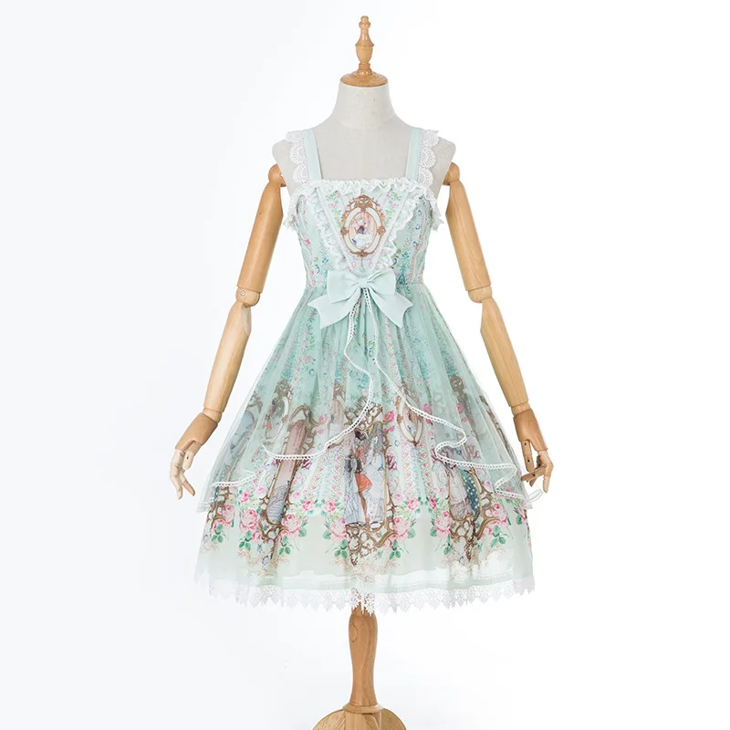 Lolita Dress Straps Printed Ruffles and Lace Lolita one Piece Dress With Cute Bow
Lolita Dress Straps Printed Ruffles and Lace Lolita one Piece Dress With Cute Bow