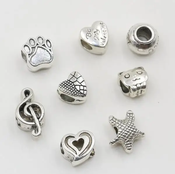 8pcs Antique Silver Plated Heart Starfish Peace Paw European Beads Fit European Charm Bracelets Jewelry Making Handmade DIY
8pcs Antique Silver Plated Heart Starfish Peace Paw European Beads Fit European Charm Bracelets Jewelry Making Handmade DIY
