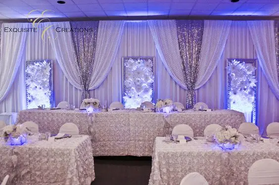 10ft x 20ft White Wedding Backdrop with Shiny Silver Swag Wedding drape and curtain wedding decoration
10ft x 20ft White Wedding Backdrop with Shiny Silver Swag Wedding drape and curtain wedding decoration