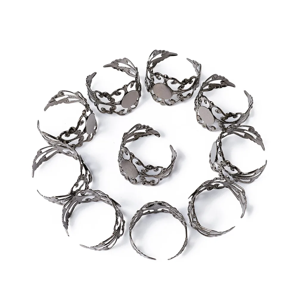 100pcs Size 7(17.3mm) Gunmetal Lead Free Hollow Elegant Brass Filigree Rings Shanks DIY Adjustable Ring Base Findings Components
100pcs Size 7(17.3mm) Gunmetal Lead Free Hollow Elegant Brass Filigree Rings Shanks DIY Adjustable Ring Base Findings Components