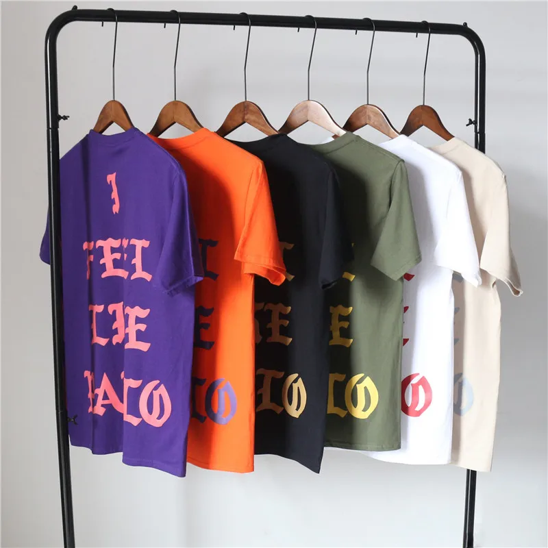 

Pablo Kanye West Concert New York London Los Angeles I feel Like Paul White Black Camel Army Green Purple Orange Cotton T-shirt