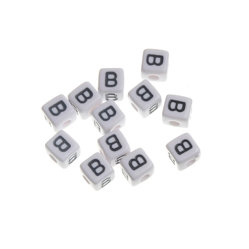 DIY White Acrylic English "B" Letter Beads 10mm 100Pcs Square-shape Cube Spacer Beads For Jewelry Making
DIY White Acrylic English "B" Letter Beads 10mm 100Pcs Square-shape Cube Spacer Beads For Jewelry Making