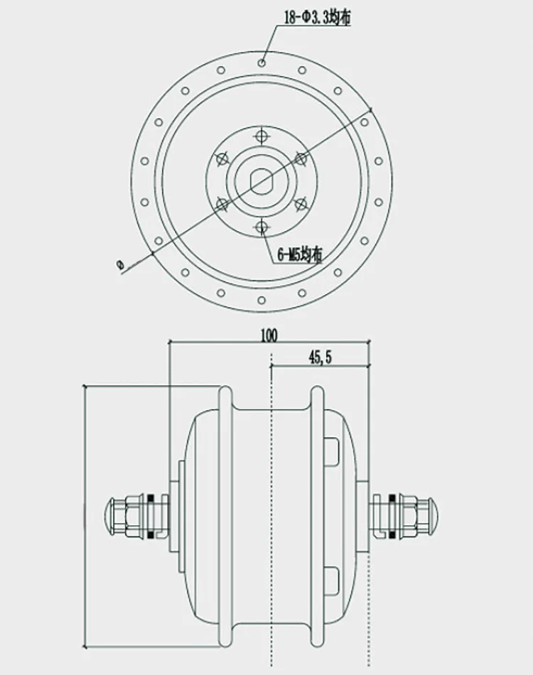 

36V 48V 250W electric bicycle hub motor High Speed Brushless Gear Hub Motor e-bike engine motor Front Wheel Drive DQ100