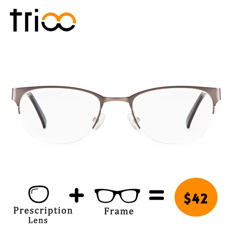TRIOO Luxury Silvery Grey Glasses Men Prescription Business Type Half Frame Spectacles Myopia Minus Eye Glasses Reading Oculos
TRIOO Luxury Silvery Grey Glasses Men Prescription Business Type Half Frame Spectacles Myopia Minus Eye Glasses Reading Oculos