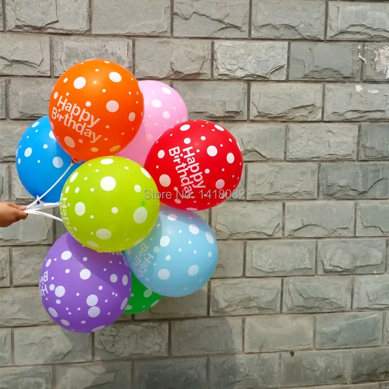 50pcs/lot happy birthday Wave point balloon12inch 2.8g latex round colorful balloon for children kids birthday party decoration
50pcs/lot happy birthday Wave point balloon12inch 2.8g latex round colorful balloon for children kids birthday party decoration