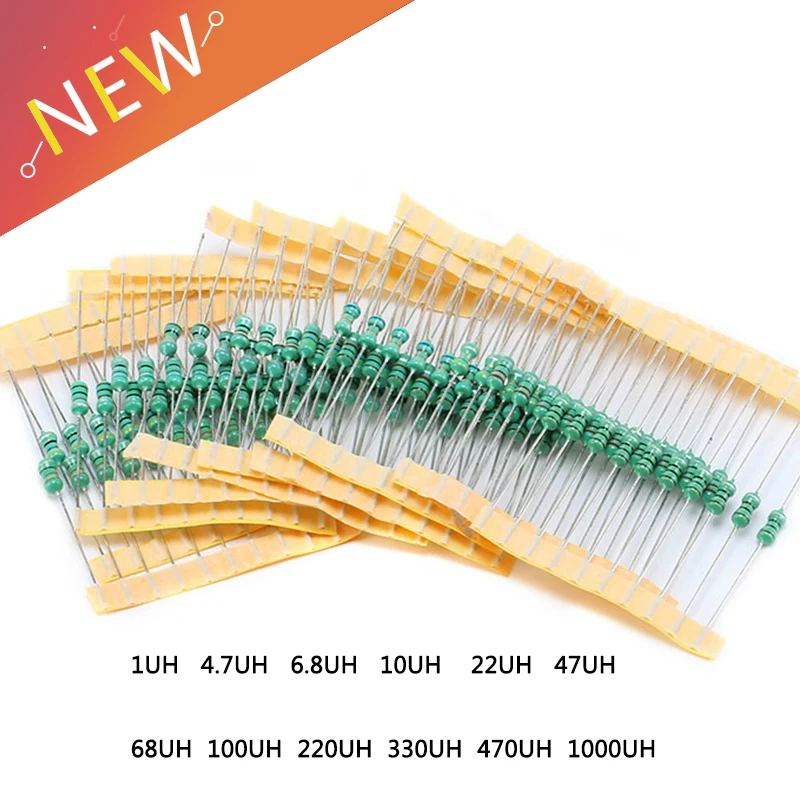 1/2W Color ring inductor assortment 0410 0.5W Inductors 1UH-1MH 12valuesX10pcs=120pcs Inductors Assorted Set Kit
1/2W Color ring inductor assortment 0410 0.5W Inductors 1UH-1MH 12valuesX10pcs=120pcs Inductors Assorted Set Kit