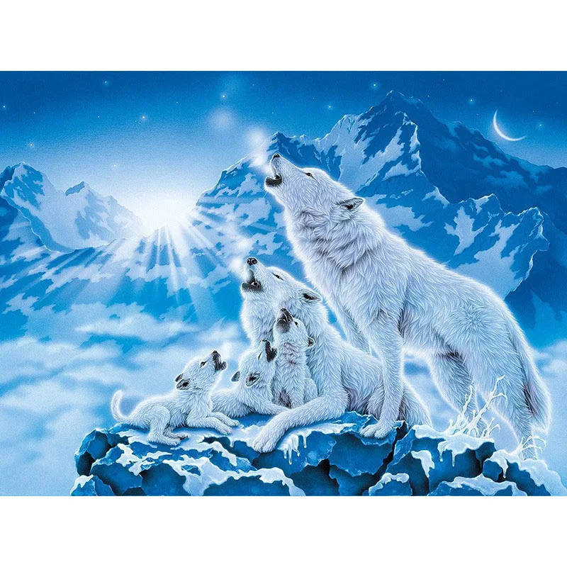 Full Square drill 5D DIY Diamond embroidery snow wolf family Diamond Painting Cross Stitch Rhinestone Mosaic decor
Full Square drill 5D DIY Diamond embroidery snow wolf family Diamond Painting Cross Stitch Rhinestone Mosaic decor