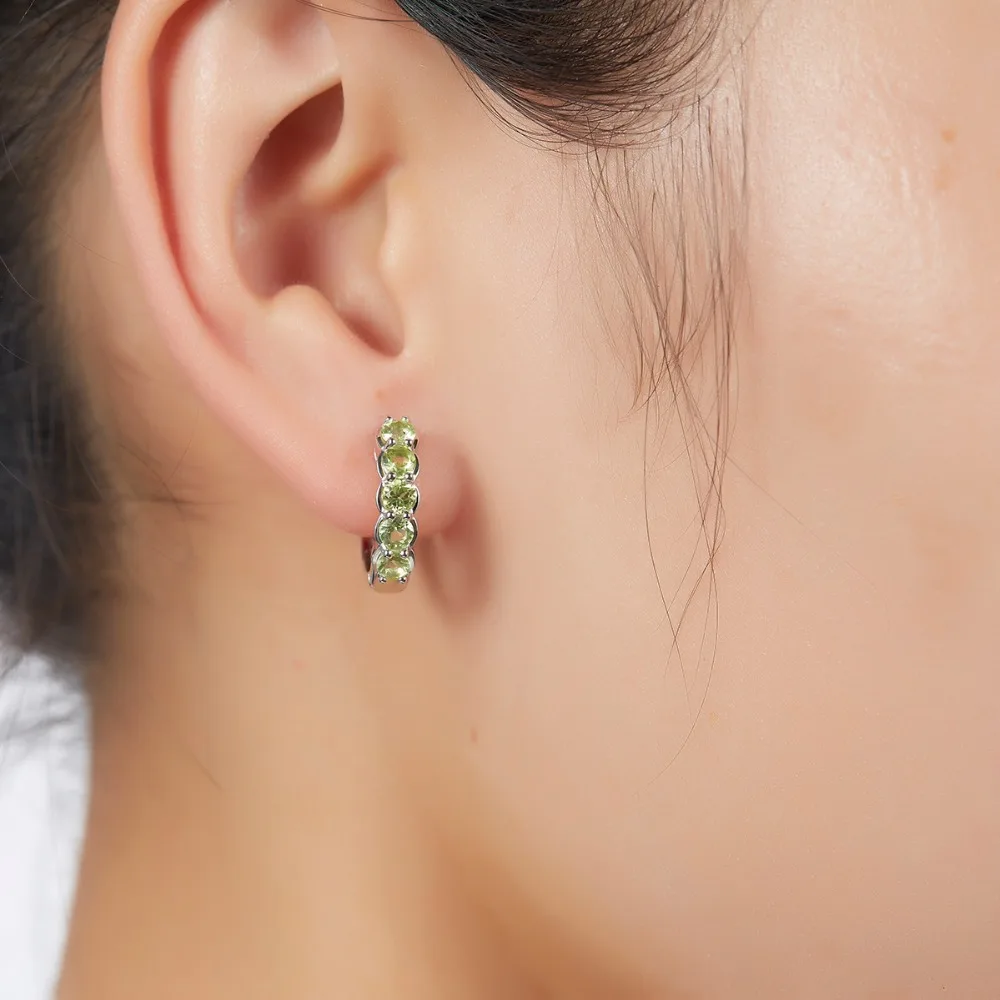 Hutang Natural Gemstone Hoop Earrings 1.2ct Peridot Made With 925 Sterling Silver Fine Elegant Classic Jewelry for Women Gift
Hutang Natural Gemstone Hoop Earrings 1.2ct Peridot Made With 925 Sterling Silver Fine Elegant Classic Jewelry for Women Gift