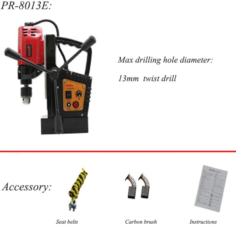 Multi-function Magnetic Drill Positive And Negative Magnetic Seat Drill Tapping Machine Iron Drilling Machine PR-8013E
Multi-function Magnetic Drill Positive And Negative Magnetic Seat Drill Tapping Machine Iron Drilling Machine PR-8013E