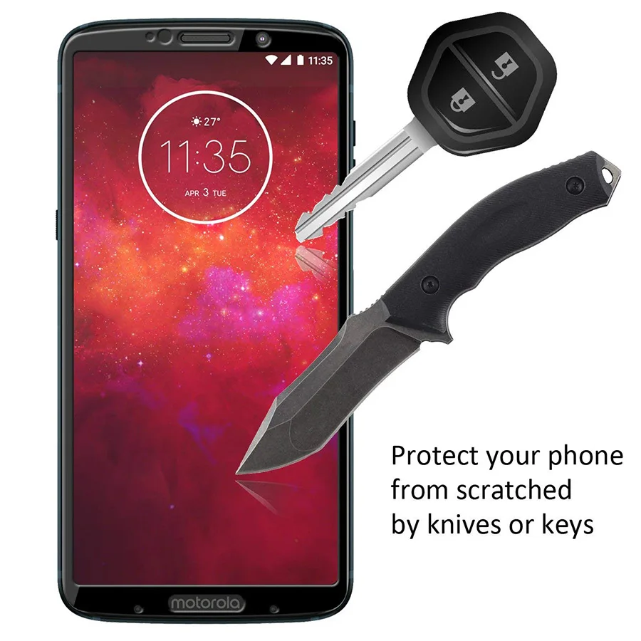 Защитное стекло закаленное для Motorola Moto Z3 | Мобильные телефоны и аксессуары