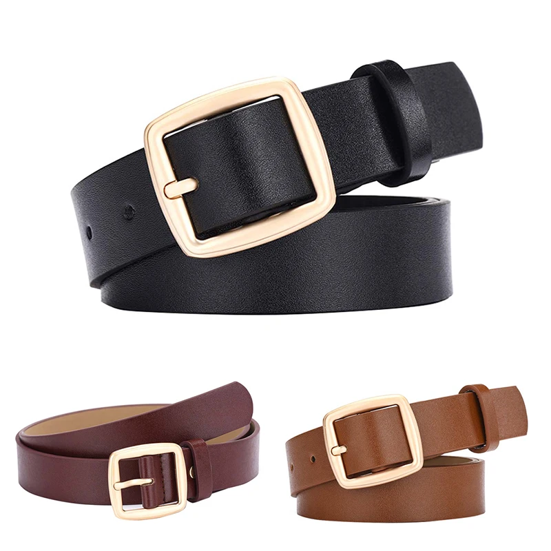 Fashion Ladies Faux Leather Gold Pin Metal Buckle Straps Women Belts Mujer Accessories
Fashion Ladies Faux Leather Gold Pin Metal Buckle Straps Women Belts Mujer Accessories