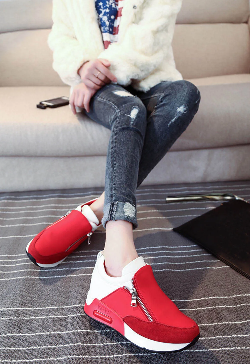 Black High Heels Women Platform Wedges Shoes Female Flat Sneakers Autumn Breathable Ladies Pu Leather Creepers Shoes
Black High Heels Women Platform Wedges Shoes Female Flat Sneakers Autumn Breathable Ladies Pu Leather Creepers Shoes