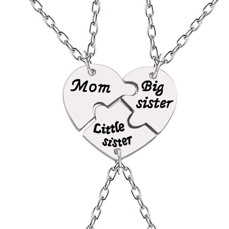 DIY 3 Pieces / Set Mother Sister Necklace Stitching Heart-shaped Pendant Creative Souvenir Female Fashion Jewelry
DIY 3 Pieces / Set Mother Sister Necklace Stitching Heart-shaped Pendant Creative Souvenir Female Fashion Jewelry